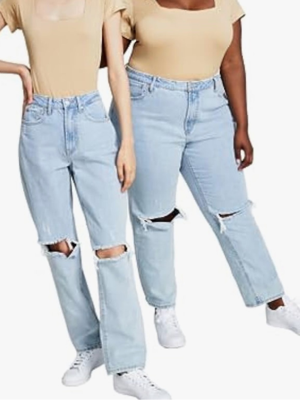 And now this Light Wash Ripped Straight-Leg W Jeans p